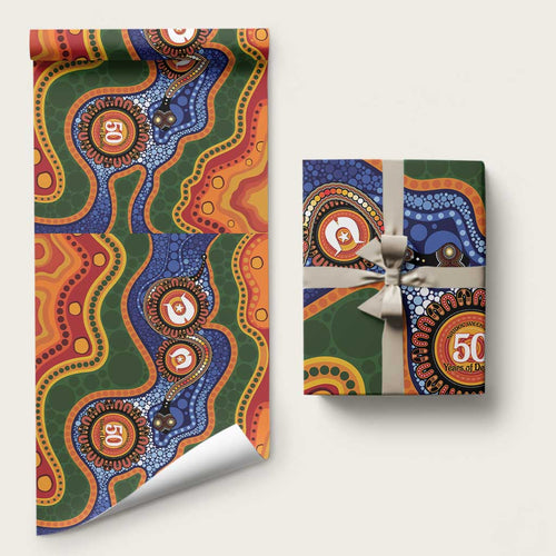 Australia NAIDOC Week 2026 Wrapping Paper 50 Years of Deadly Dhari Snake Aboriginal Art