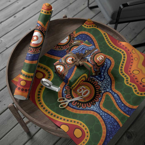 Australia NAIDOC Week 2026 Wrapping Paper 50 Years of Deadly Dhari Snake Aboriginal Art