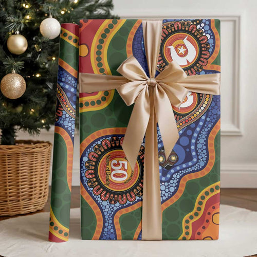 Australia NAIDOC Week 2026 Wrapping Paper 50 Years of Deadly Dhari Snake Aboriginal Art