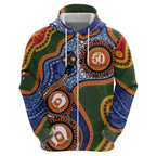 Australia NAIDOC Week 2026 Zip Hoodie 50 Years of Deadly Dhari Snake Aboriginal Art