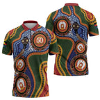Australia NAIDOC Week 2026 Zipper Polo Shirt 50 Years of Deadly Dhari Snake Aboriginal Art