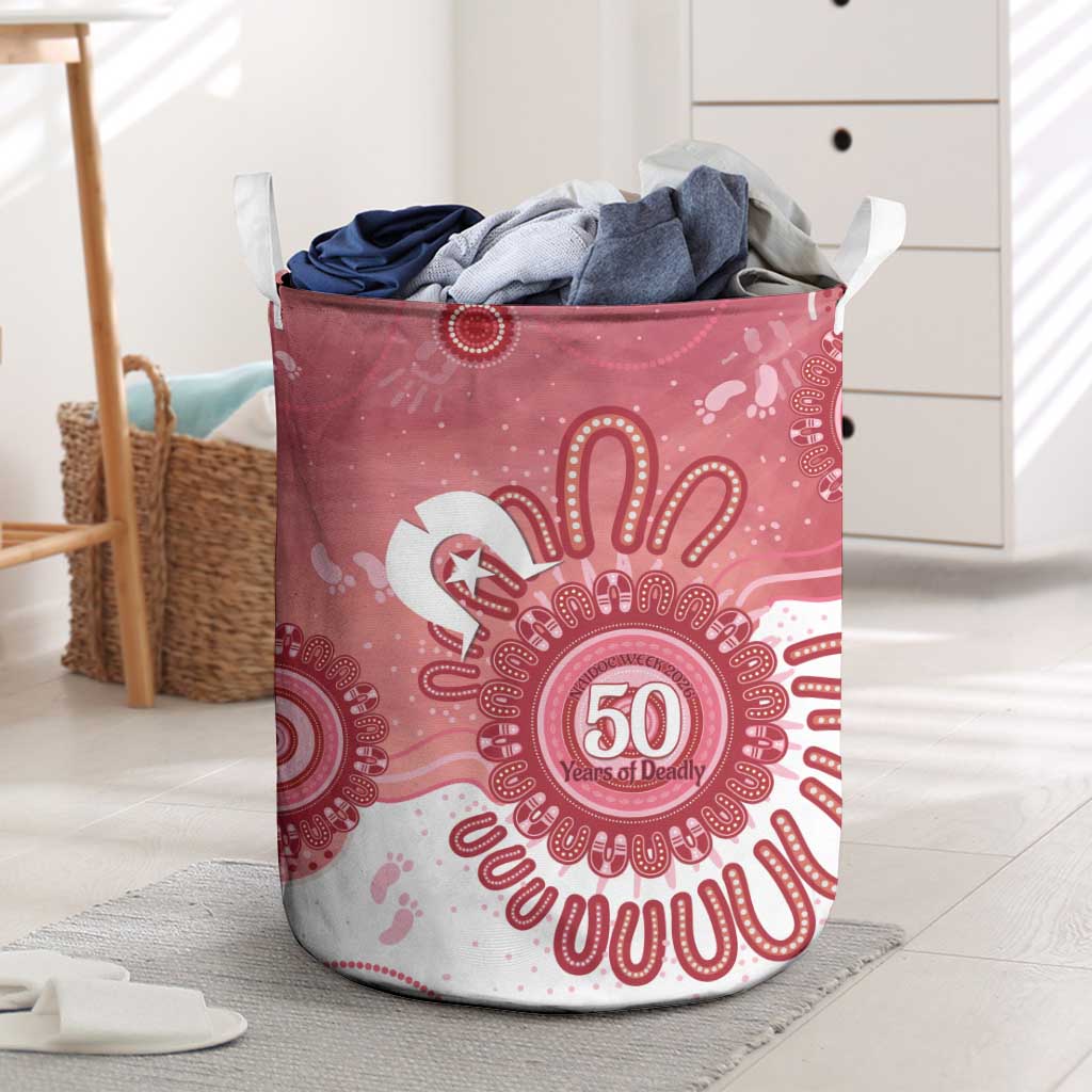 NAIDOC Week 2026 Laundry Basket 50 Years Deadly Dhari Pink Aboriginal Art
