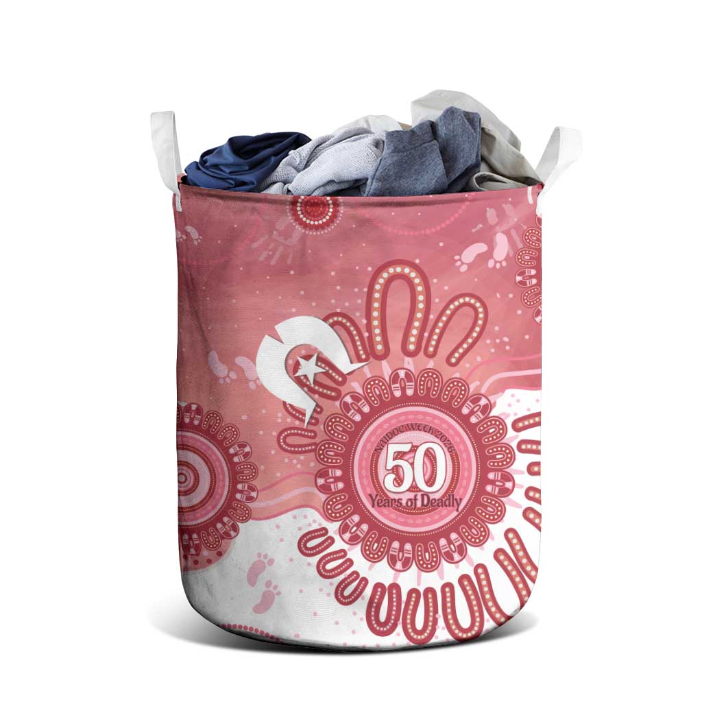 NAIDOC Week 2026 Laundry Basket 50 Years Deadly Dhari Pink Aboriginal Art