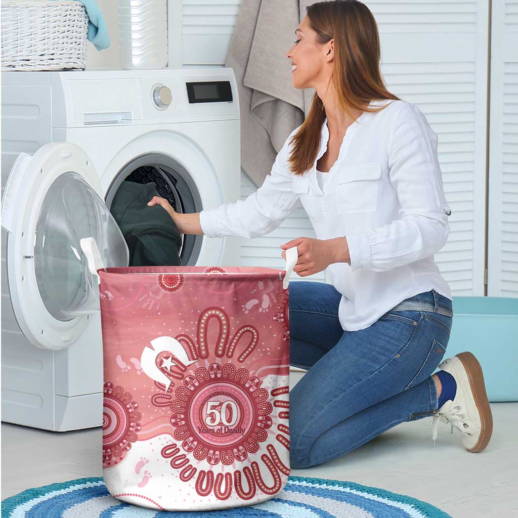 NAIDOC Week 2026 Laundry Basket 50 Years Deadly Dhari Pink Aboriginal Art
