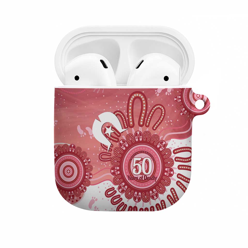 NAIDOC Week 2026 AirPods Case 50 Years Deadly Dhari Pink Aboriginal Art