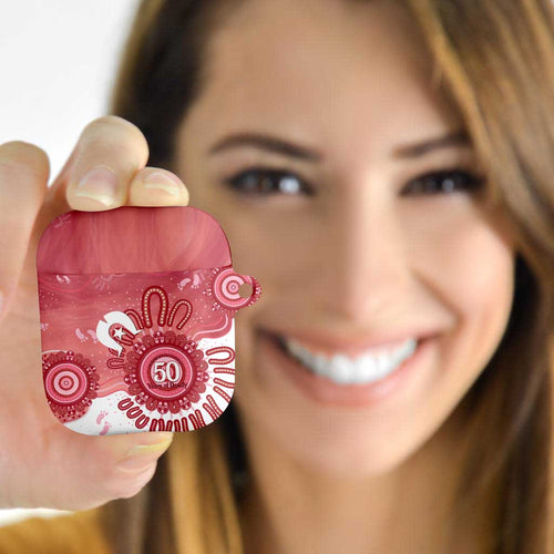NAIDOC Week 2026 AirPods Case 50 Years Deadly Dhari Pink Aboriginal Art
