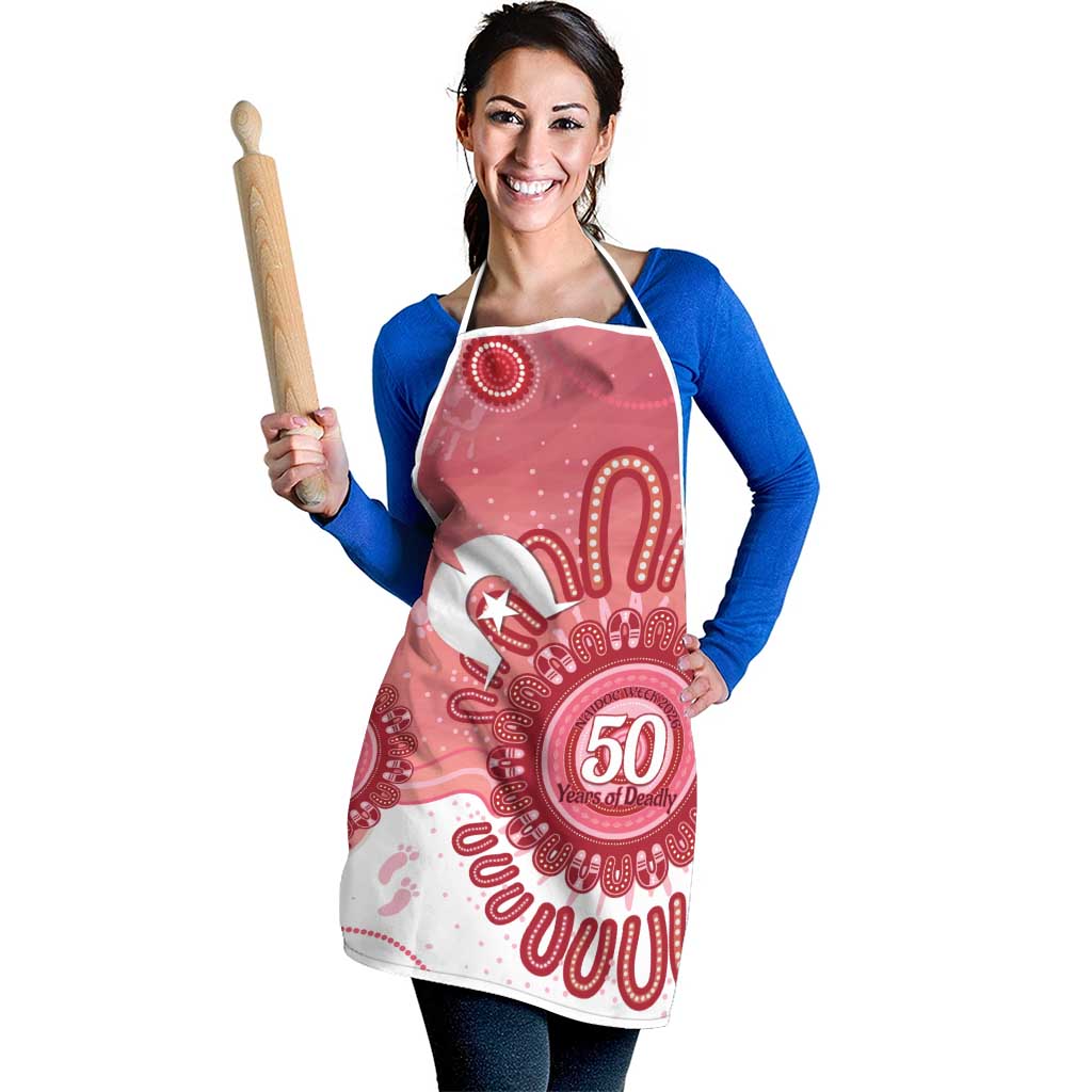 NAIDOC Week 2026 Apron 50 Years Deadly Dhari Pink Aboriginal Art