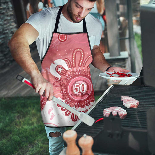 NAIDOC Week 2026 Apron 50 Years Deadly Dhari Pink Aboriginal Art