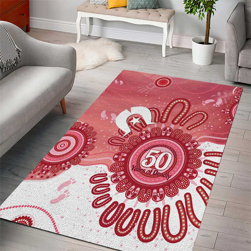 NAIDOC Week 2026 Area Rug 50 Years Deadly Dhari Pink Aboriginal Art