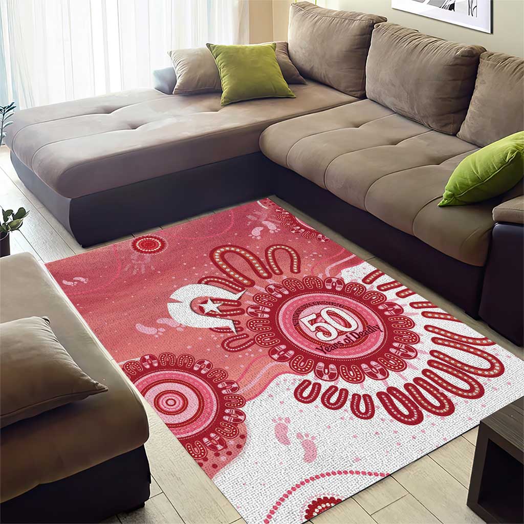 NAIDOC Week 2026 Area Rug 50 Years Deadly Dhari Pink Aboriginal Art
