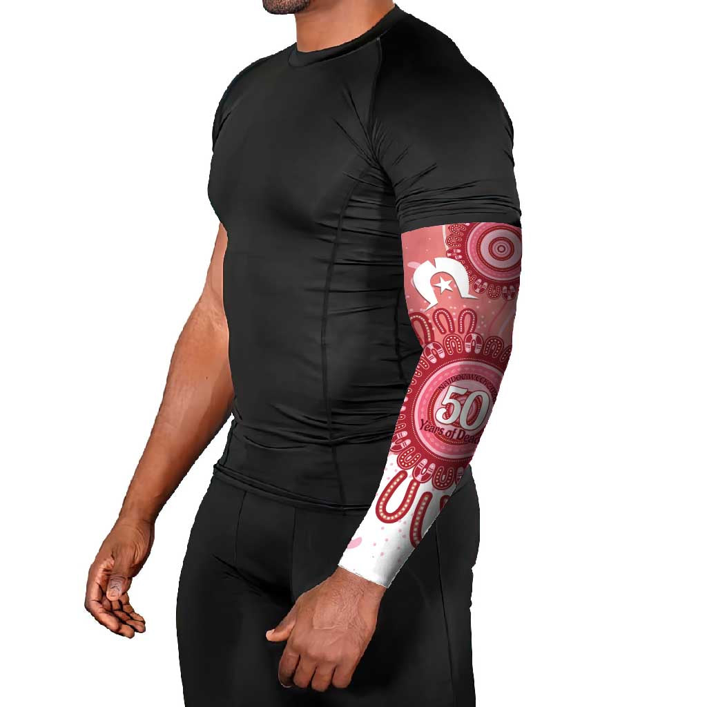 NAIDOC Week 2026 Arm Sleeves 50 Years Deadly Dhari Pink Aboriginal Art