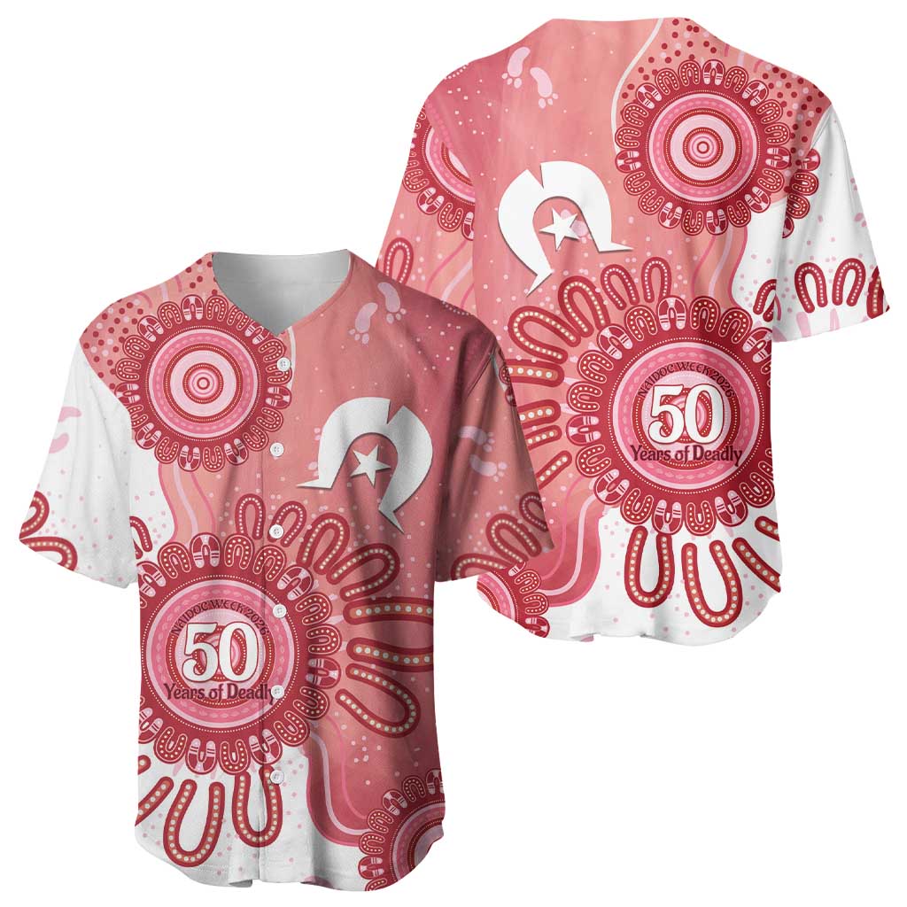 NAIDOC Week 2026 Baseball Jersey 50 Years Deadly Dhari Pink Aboriginal Art