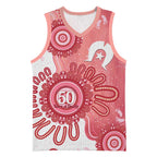 NAIDOC Week 2026 Basketball Jersey 50 Years Deadly Dhari Pink Aboriginal Art