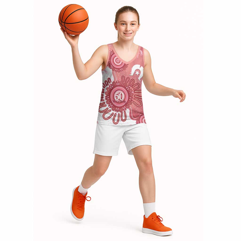 NAIDOC Week 2026 Basketball Jersey 50 Years Deadly Dhari Pink Aboriginal Art