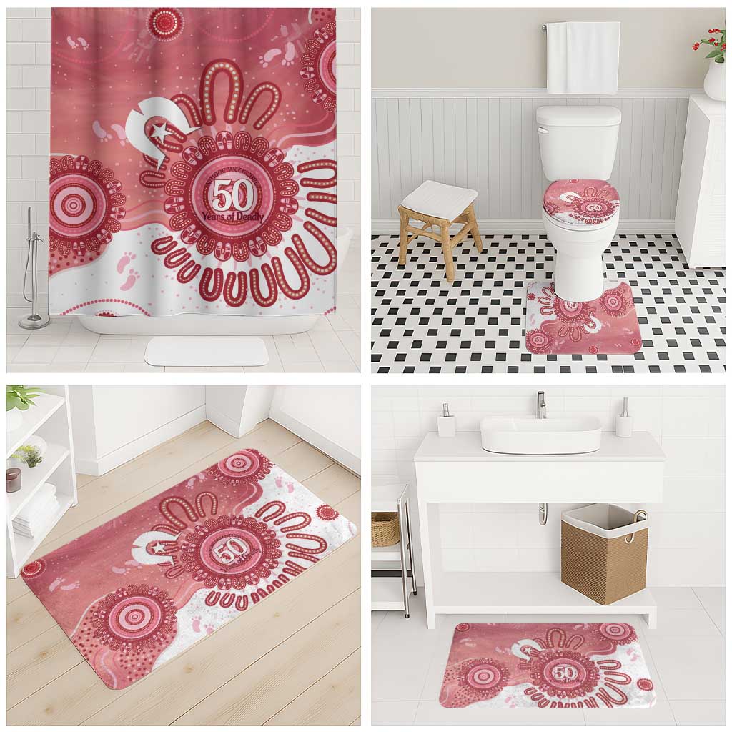 NAIDOC Week 2026 Bathroom Set 50 Years Deadly Dhari Pink Aboriginal Art
