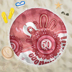 NAIDOC Week 2026 Beach Blanket 50 Years Deadly Dhari Pink Aboriginal Art