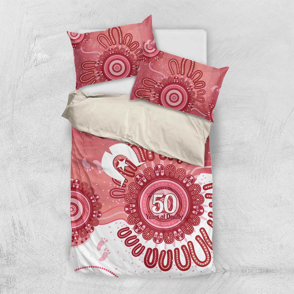 NAIDOC Week 2026 Bedding Set 50 Years Deadly Dhari Pink Aboriginal Art