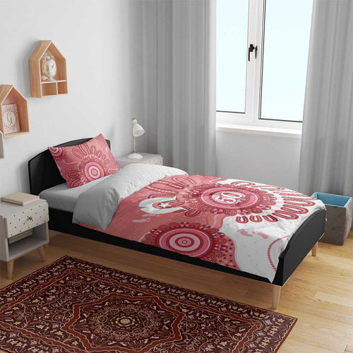 NAIDOC Week 2026 Bedding Set 50 Years Deadly Dhari Pink Aboriginal Art