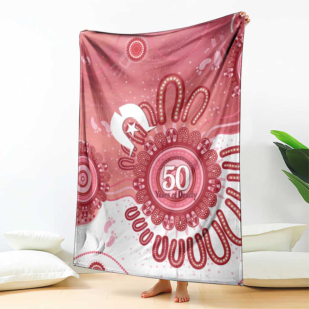 NAIDOC Week 2026 Blanket 50 Years Deadly Dhari Pink Aboriginal Art