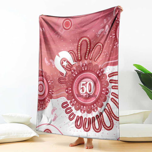 NAIDOC Week 2026 Blanket 50 Years Deadly Dhari Pink Aboriginal Art