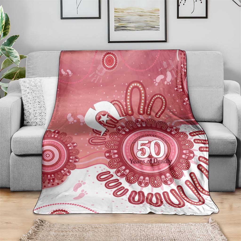 NAIDOC Week 2026 Blanket 50 Years Deadly Dhari Pink Aboriginal Art