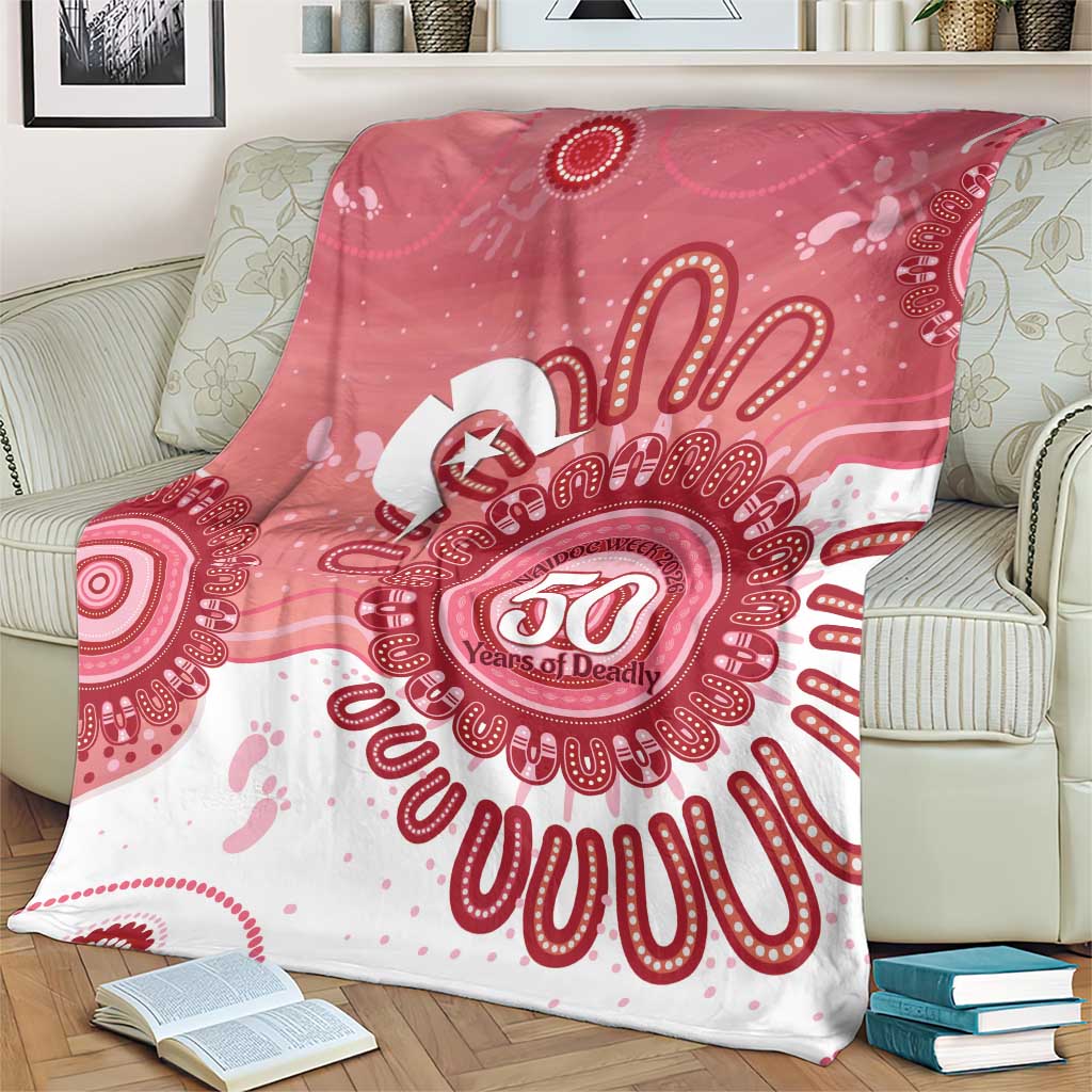 NAIDOC Week 2026 Blanket 50 Years Deadly Dhari Pink Aboriginal Art