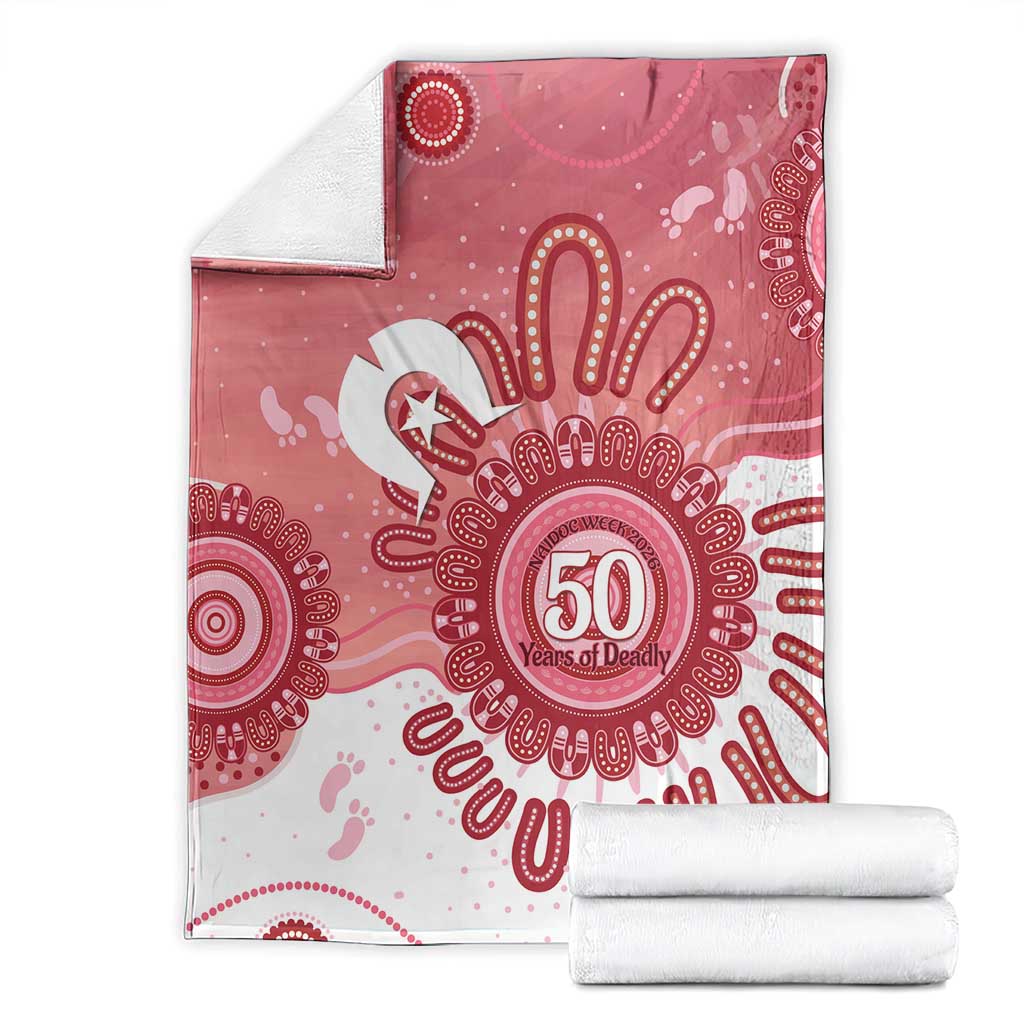 NAIDOC Week 2026 Blanket 50 Years Deadly Dhari Pink Aboriginal Art