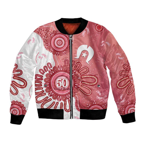 NAIDOC Week 2026 Bomber Jacket 50 Years Deadly Dhari Pink Aboriginal Art