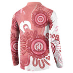 NAIDOC Week 2026 Button Sweatshirt 50 Years Deadly Dhari Pink Aboriginal Art