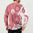 NAIDOC Week 2026 Button Sweatshirt 50 Years Deadly Dhari Pink Aboriginal Art