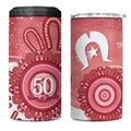 NAIDOC Week 2026 4 in 1 Can Cooler Tumbler 50 Years Deadly Dhari Pink Aboriginal Art