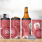 NAIDOC Week 2026 4 in 1 Can Cooler Tumbler 50 Years Deadly Dhari Pink Aboriginal Art