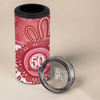 NAIDOC Week 2026 4 in 1 Can Cooler Tumbler 50 Years Deadly Dhari Pink Aboriginal Art