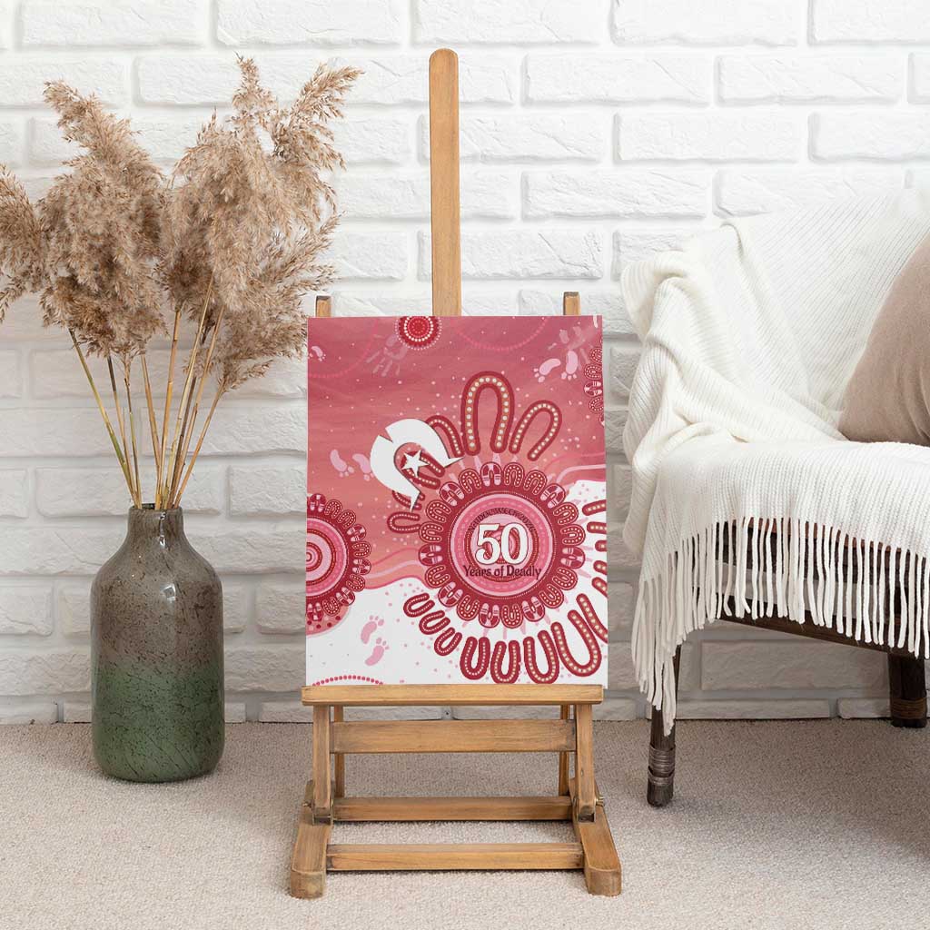 NAIDOC Week 2026 Canvas Wall Art 50 Years Deadly Dhari Pink Aboriginal Art
