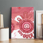 NAIDOC Week 2026 Canvas Wall Art 50 Years Deadly Dhari Pink Aboriginal Art