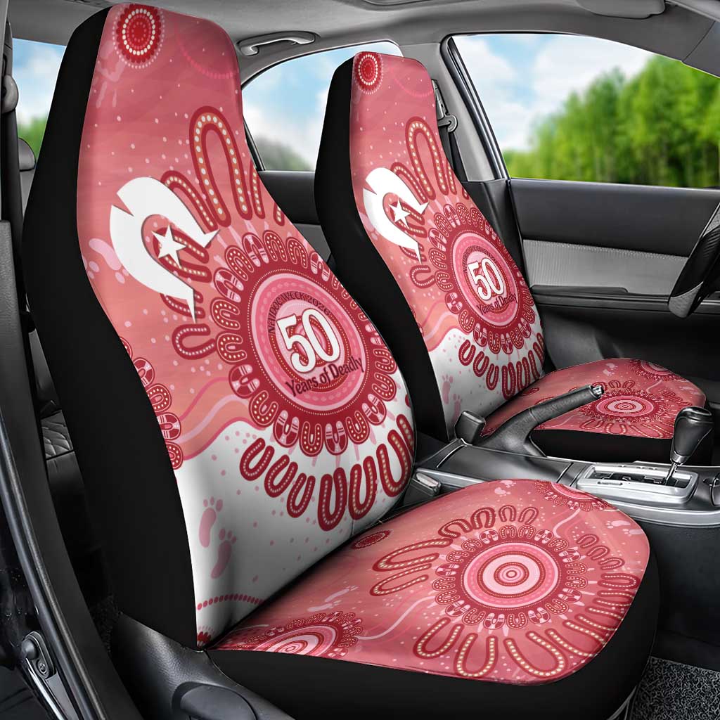 NAIDOC Week 2026 Car Seat Cover 50 Years Deadly Dhari Pink Aboriginal Art