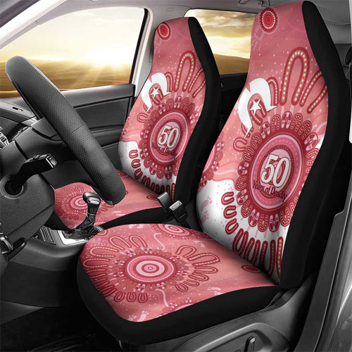 NAIDOC Week 2026 Car Seat Cover 50 Years Deadly Dhari Pink Aboriginal Art
