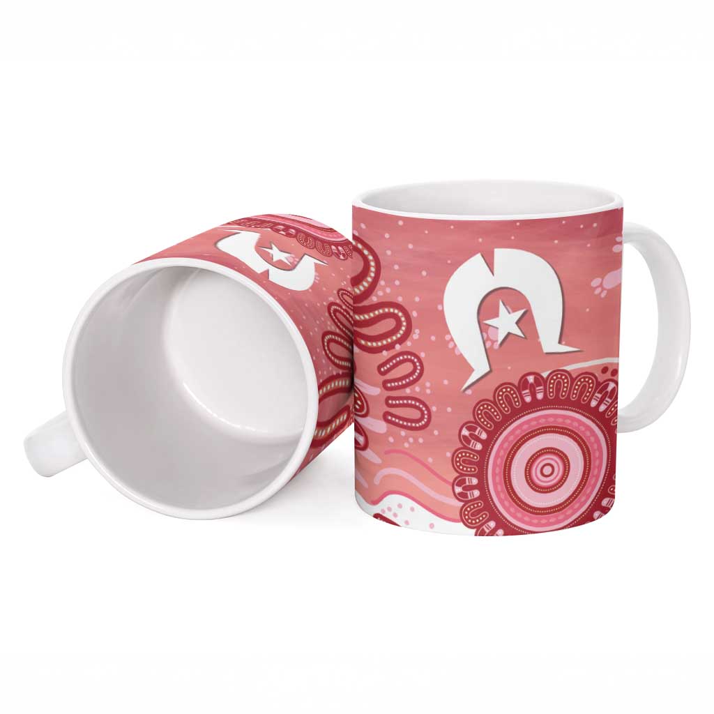 NAIDOC Week 2026 Ceramic Mug 50 Years Deadly Dhari Pink Aboriginal Art