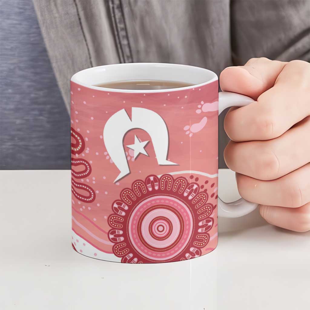 NAIDOC Week 2026 Ceramic Mug 50 Years Deadly Dhari Pink Aboriginal Art