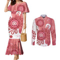 NAIDOC Week 2026 Couples Matching Mermaid Dress and Long Sleeve Button Shirt 50 Years Deadly Dhari Pink Aboriginal Art