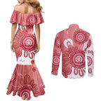 NAIDOC Week 2026 Couples Matching Mermaid Dress and Long Sleeve Button Shirt 50 Years Deadly Dhari Pink Aboriginal Art