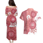 NAIDOC Week 2026 Couples Matching Puletasi and Hawaiian Shirt 50 Years Deadly Dhari Pink Aboriginal Art