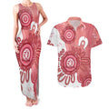 NAIDOC Week 2026 Couples Matching Tank Maxi Dress and Hawaiian Shirt 50 Years Deadly Dhari Pink Aboriginal Art