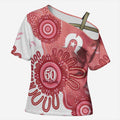NAIDOC Week 2026 Cross Shoulder Shirt 50 Years Deadly Dhari Pink Aboriginal Art