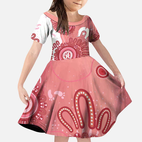 NAIDOC Week 2026 Family Matching Long Sleeve Bodycon Dress and Hawaiian Shirt 50 Years Deadly Dhari Pink Aboriginal Art
