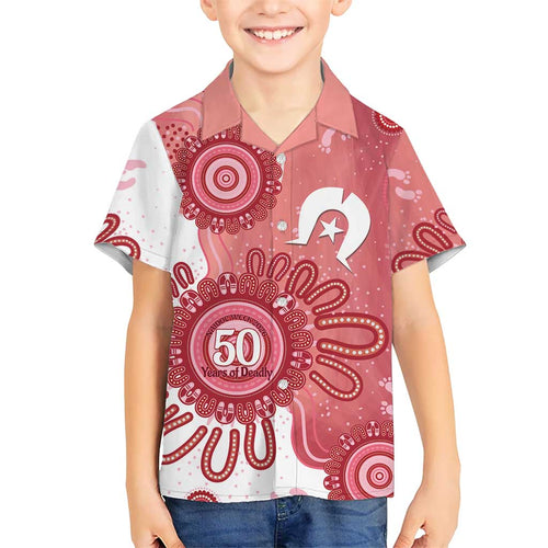 NAIDOC Week 2026 Family Matching Long Sleeve Bodycon Dress and Hawaiian Shirt 50 Years Deadly Dhari Pink Aboriginal Art
