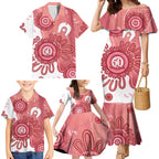 NAIDOC Week 2026 Family Matching Mermaid Dress and Hawaiian Shirt 50 Years Deadly Dhari Pink Aboriginal Art