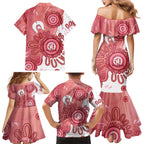 NAIDOC Week 2026 Family Matching Mermaid Dress and Hawaiian Shirt 50 Years Deadly Dhari Pink Aboriginal Art