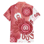 NAIDOC Week 2026 Family Matching Off Shoulder Maxi Dress and Hawaiian Shirt 50 Years Deadly Dhari Pink Aboriginal Art