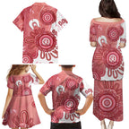 NAIDOC Week 2026 Family Matching Puletasi and Hawaiian Shirt 50 Years Deadly Dhari Pink Aboriginal Art